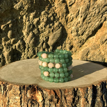 Load image into Gallery viewer, Green Aventurine &amp; Rose Quartz 108 Bead Mala Bracelet (For Zodiac: Taurus)