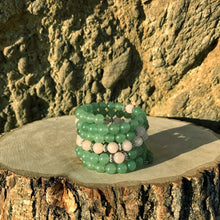 Load image into Gallery viewer, Green Aventurine &amp; Rose Quartz 108 Bead Mala Bracelet (For Zodiac: Taurus)