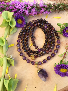 Amethyst & Garnet Mala Beads