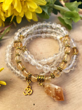 Load image into Gallery viewer, Crystal Quartz &amp; Citrine Mala Beads