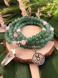 Zodiac: Taurus | Green Aventurine & Rose Quartz Mala Beads