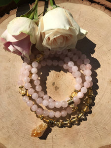 Rose Quartz & Citrine 108 Mala Beads