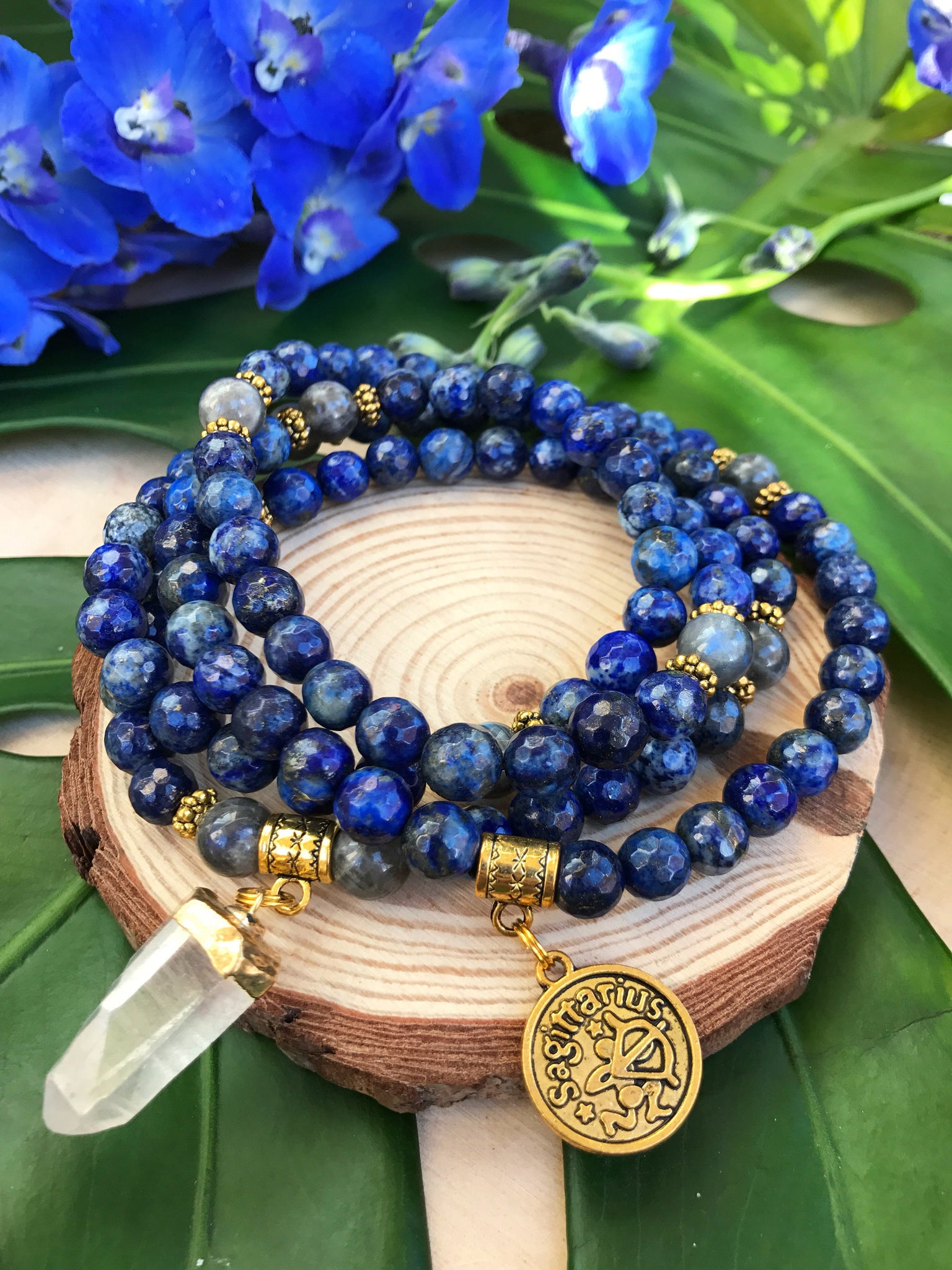 Lapis Lazuli Wrist Mala Beads - Tibetan Buddhist Mala