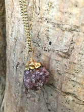 Load image into Gallery viewer, Lepidolite Raw Crystal Gold Necklace