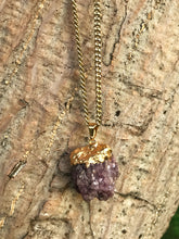 Load image into Gallery viewer, Lepidolite Raw Crystal Gold Necklace
