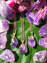 Load image into Gallery viewer, Amethyst Raw Crystal Gold Necklace
