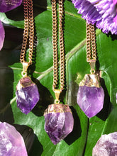 Load image into Gallery viewer, Amethyst Raw Crystal Gold Necklace