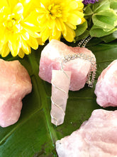 Load image into Gallery viewer, Rose Quartz Flat Point Crystal Silver Necklace