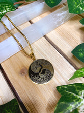 Load image into Gallery viewer, TREE of LIFE Yin Yang Necklace on Gold Chain | Gold Tree Pendant, Tree Jewelry, Spiritual Yoga Necklace | Sacred Geometry, Ying Yang Charm