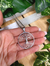 Load image into Gallery viewer, TREE of LIFE Silver Necklace | Silver Tree Pendant, Tree Jewelry, Spiritual Yoga Necklace | Sacred Geometry, Tree Necklace, Boho Jewelry
