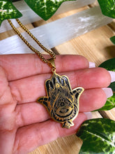 Load image into Gallery viewer, Hamsa Hand Gold Necklace #1