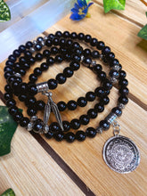 Load image into Gallery viewer, Obsidian &amp; Hematite Mala Beads w/ Mayan Calendar