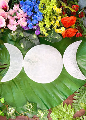 Triple Moon Goddess 6-inch Selenite Charging Set