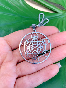 Metatron's Cube Silver Necklace