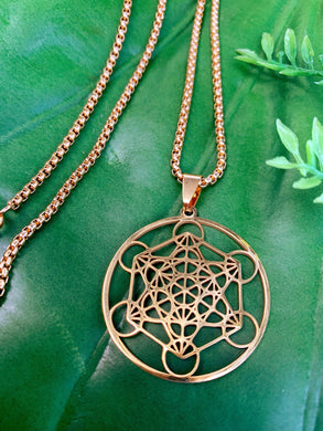 Metatron's Cube Gold Necklace