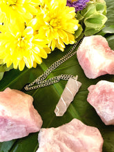 Load image into Gallery viewer, Rose Quartz Flat Point Crystal Silver Necklace