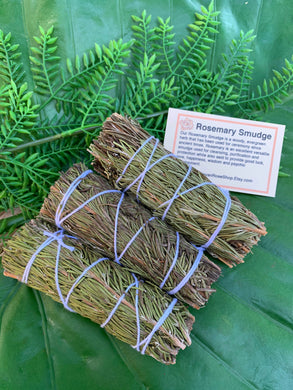 ROSEMARY Smudge Stick | Herbal Sage Bundle for Ceremony, Meditation, Altar, Home Cleansing, Wicca Smudging Kit | Spiritual Gifts Mayan Rose