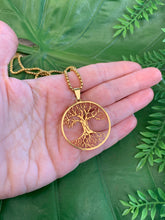 Load image into Gallery viewer, TREE of LIFE Gold Necklace | Gold Tree Pendant, Tree Jewelry, Spiritual Yoga Necklace | Sacred Geometry, Tree Necklace, As Above So Below