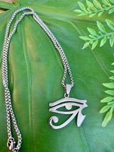 Load image into Gallery viewer, Eye of Horus Necklace | Egyptian Jewelry | Eye of Ra Silver Necklace | Spiritual Protection Necklace | Egypt Amulet by MayanRoseShop