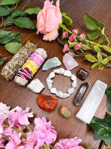 Pregnancy & Fertility Crystal Gift Set | New Mom Gift Ideas, Spiritual Gifts for Her | Healing Crystals for Baby Shower | Crystal Sage Kit