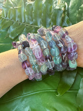 Load image into Gallery viewer, Rainbow Fluorite Crystal Stretch Bracelet
