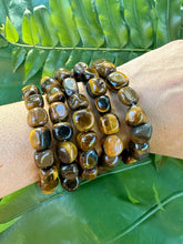 Load image into Gallery viewer, Tiger Eye Bracelet, Tumbled Crystal Beaded Stretch Bracelet, Natural Polished Handmade Gemstone Beads, One Size, Premium High Quality