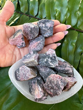 Load image into Gallery viewer, Raw RHODONITE Crystals | Rough Chunks for Crystal Healing, Reiki, Wicca, Yoga | Pink &amp; Black Gemstones for Heart Chakra, Spiritual Love