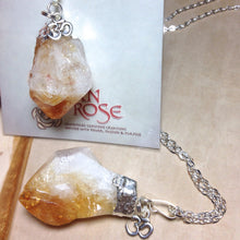 Load image into Gallery viewer, Citrine Raw Crystal OM Silver Necklace