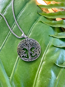 TREE of LIFE Silver Necklace | Silver Tree Pendant, Tree Jewelry, Yoga Necklace | Sacred Geometry, Tree Necklace, Boho Jewelry, Mayan Rose