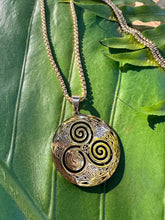 Load image into Gallery viewer, Triskele Necklace, Triskelion Symbol Gold Pendant, Irish Celtic Triple Spiral Symbol, Sacred Geometry, Esoteric Jewelry by Mayan Rose