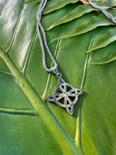 Load image into Gallery viewer, Celtic Symbol Bowen Knot Silver Necklace, Lover’s Knot, Bowen Cross, Celtic Knot Variation, Sacred Geometry, Love Pendant for Girlfriend