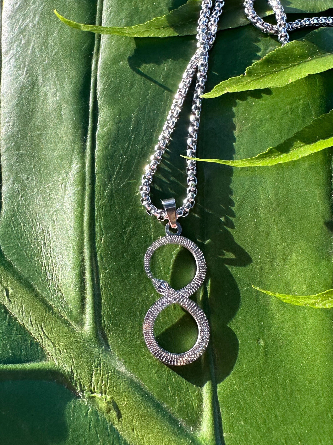 Ouroboros Snake Necklace, Uroboros Infinity Symbol Pendant, Silver Serpent Necklace, Sacred Geometry Symbolism | Free Gift Box