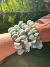 Load image into Gallery viewer, Amazonite Bracelet, Tumbled Crystal Beaded Stretch Bracelet, Natural Polished Handmade Green Gemstone Beads, One Size, Premium High Quality