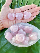 Load image into Gallery viewer, ROSE QUARTZ HEART Crystal (Grade A Natural) Tumbled Polished Pink Heart-Shaped Crystals for Love | Gemstone for Yoga, Meditation, Wicca