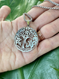 TREE of LIFE Silver Necklace | Silver Tree Pendant, Tree Jewelry, Yoga Necklace | Sacred Geometry, Tree Necklace, Boho Jewelry, Mayan Rose