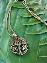 Load image into Gallery viewer, TREE of LIFE Gold Necklace with Gift Box | Tree Pendant, Yoga Necklace | Sacred Geometry, Boho Jewelry, Mayan Rose