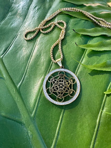 METATRON'S CUBE Gold Necklace | Sacred Geometry Necklace | Flower of Life Pendant, Seed of Life, Geometric Spiritual Jewelry Mayan Rose