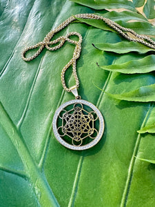 METATRON'S CUBE Gold Necklace | Sacred Geometry Necklace | Flower of Life Pendant, Seed of Life, Geometric Spiritual Jewelry Mayan Rose