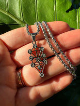 Load image into Gallery viewer, TREE of LIFE Necklace | Sacred Geometry Tree of Life Silver Pendant | Geometric Symbol Charm | Esoteric Metaphysical Jewelry by Mayan Rose