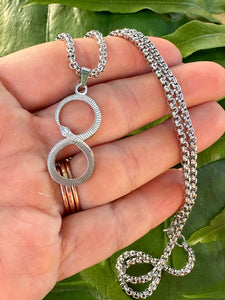 Ouroboros Snake Necklace, Uroboros Infinity Symbol Pendant, Silver Serpent Necklace, Sacred Geometry Symbolism | Free Gift Box