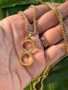 Ouroboros Gold Snake Necklace, Uroboros Infinity Symbol Pendant, Serpent Necklace, Sacred Geometry Symbolism | Free Gift Box