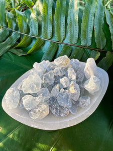 4oz. Raw CELESTITE Crystals (Grade A Natural), Light Blue Gemstones for Energy Healing, Meditation Altar, Reiki, Wicca, Metaphysical
