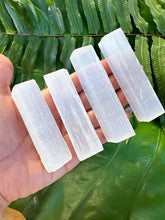 Load image into Gallery viewer, SELENITE WANDS Mini Size | 2.5 inch Selenite Stick | Magic Fairy Wands for Crystal Healing, Meditation Altar, Wicca, Metaphysical Tool