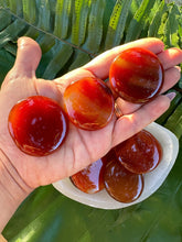 Load image into Gallery viewer, CARNELIAN PALMSTONE 2 in., Orange Agate Crystal Natural Tumbled Polished Gemstone, Energy Healing, Meditation, Reiki, Wicca, Metaphysical