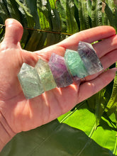 Load image into Gallery viewer, FLUORITE STANDING POINT (Grade A Natural), Tumbled Polished Gemstone for Energy Healing, Meditation Altar, Reiki, Wicca, Metaphysical