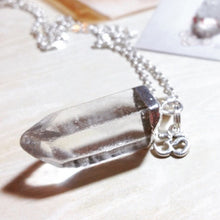 Load image into Gallery viewer, Crystal Quartz Point OM Silver Necklace