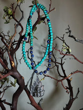 Load image into Gallery viewer, Lapis Lazuli &amp; Turquoise Howlite Mala Beads w/ Ganesh