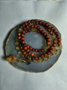 Citrine & Redwood 108 Mala Beads