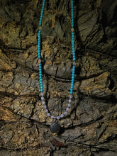 Load image into Gallery viewer, Rose Quartz &amp; Turquoise Howlite Mala Beads w/ Flower of Life
